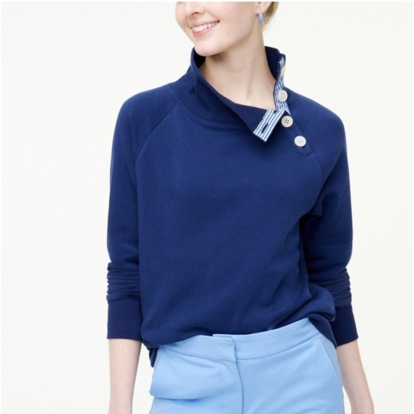 J. CREW Factory Blue Wide Collar Long Sleeve Shirt NEW Size Small - Picture 1 of 8
